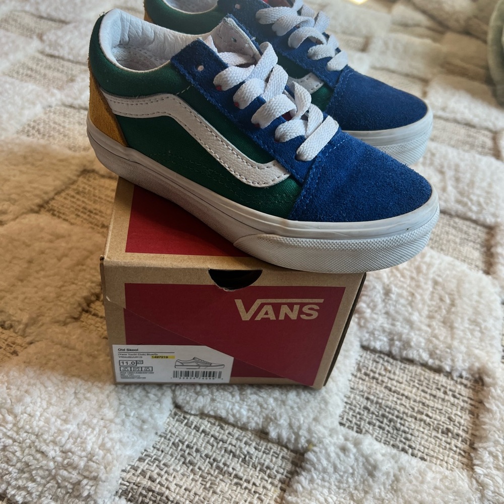 Vans Kids' Blue, Green, and Yellow Sneakers
